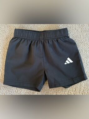 adidas Black baby 12m Sport Shorts with White Logo